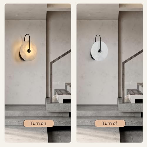 Round Alabaster Wall Sconce
