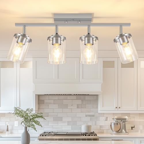 4 Lights Brushed Nickel Kitchen Lighting Fixtures Ceiling