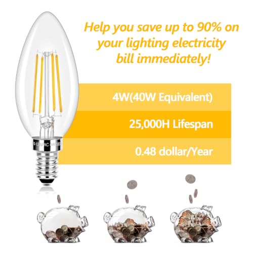E12 LED Candelabra Bulbs 40 Watt Equivalent (5 Count)