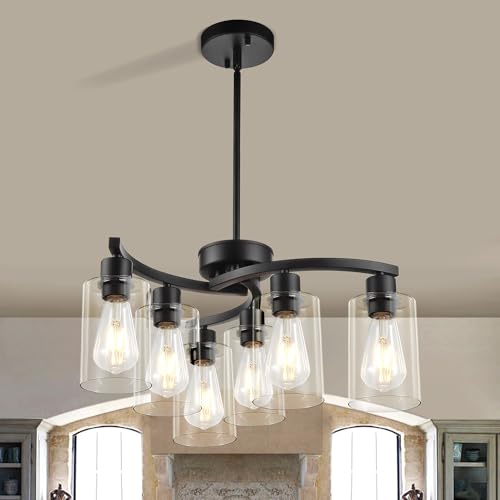 6 Light Modern Chandeliers for Dining Room (6 Count)