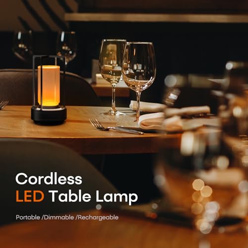 Rechargeable Cordless Small Metal Table Lamp (2 Count)