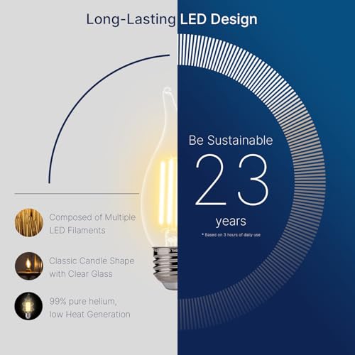 3000K Warm White LED Chandelier Edison Bulbs (6 Count)
