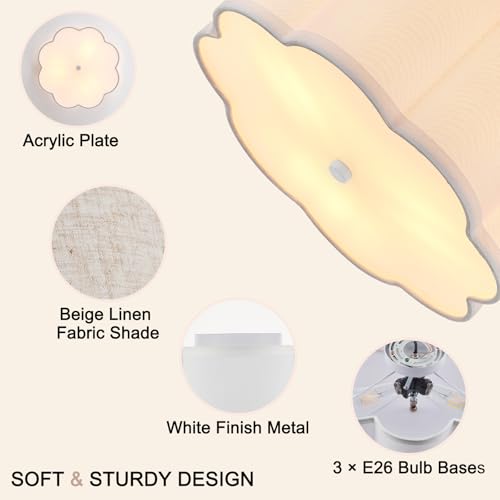 17.7" White Semi Flush Mount Ceiling Light