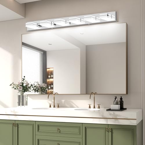 Chrome Bathroom Vanity Light Fixtures 48inch 6 (6 Count)