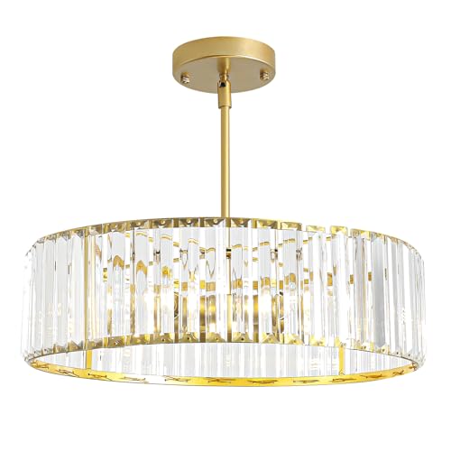 Modern Gold Crystal Chandelier for Dining Room 16 Inch (Gold / 16 in)