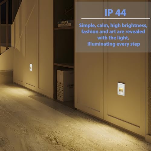 120V Indoor Outdoor Recessed Step Lights for Stair Warm White 8Pack (4 Count)