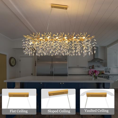 Modern Rectangle Crystal Tree Branch Chandelier