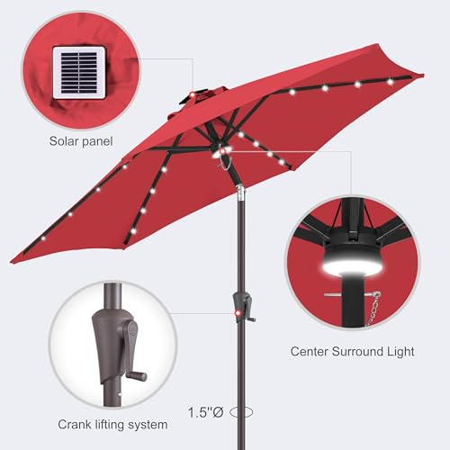 Solar Patio Umbrella with Centre Light