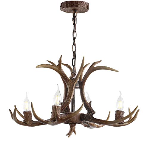 Eldora 4 Light Resin Antler Chandelier 26"