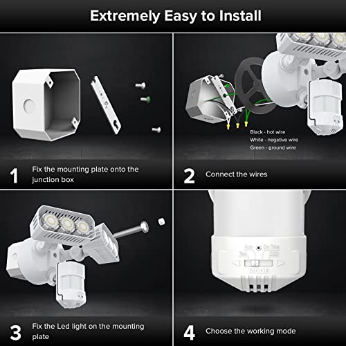 38W 5000LM Motion Sensor Outdoor Lights