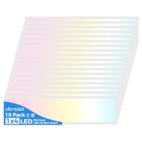 18 Pack 1x4 LED Flat Panel Light Surface Mount White (18 Count)