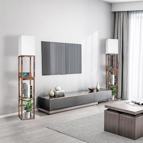 Floor Lamp with Shelves