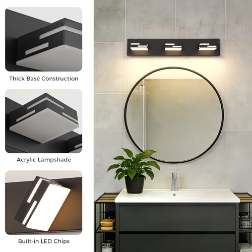 3 Light 5CCT Modern Bathroom Vanity Light Fixtures