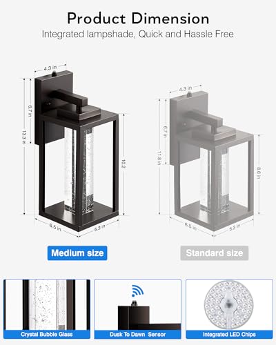 Large Dusk to Dawn Porch Lights Outdoor