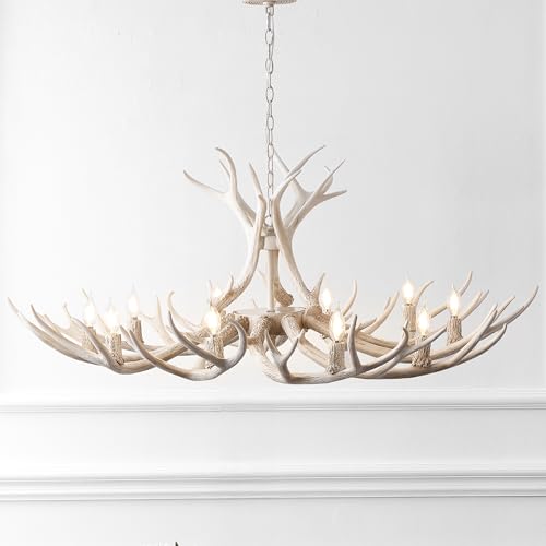 Eldora 10 Light Resin Antler Chandelier 49"