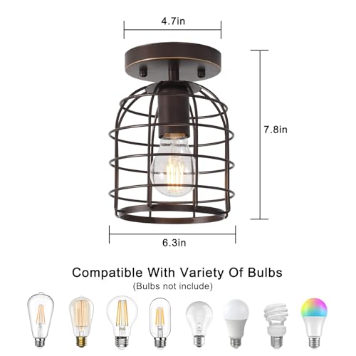 Industrial Vintage Flush Mount Ceiling Light