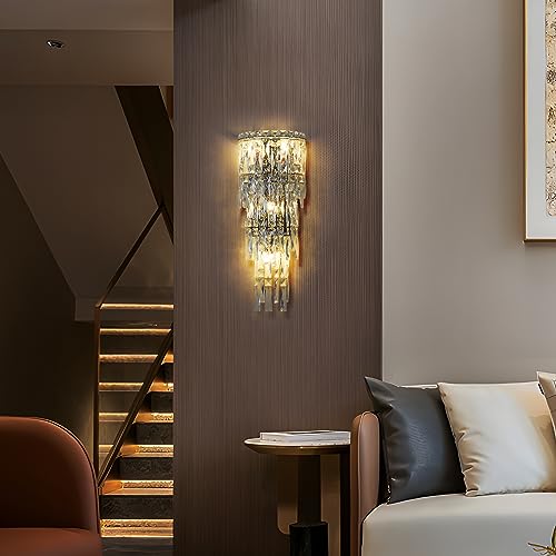 Wall Sconces Modern Crystal Wall light Fixtures Indoor Luxury Chrome Wall Lamp