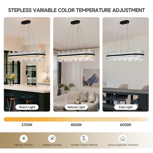 Black Led Modern Crystal Chandelier