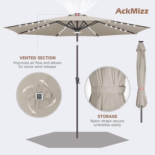 Solar Patio Umbrella with Centre Light
