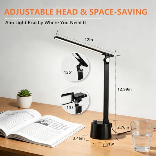 Desk Lamp for Home Office (Matte Black)