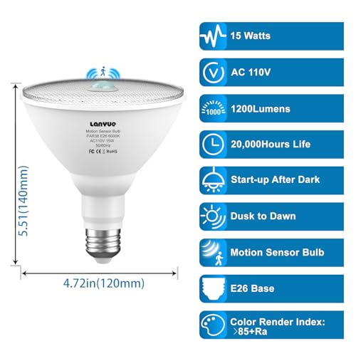 Motion Sensor Light Bulbs (4 Count)