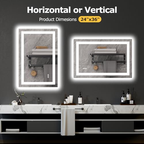 36"X24" LED Bathroom Mirror with Lights
