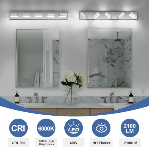 Modern LED Stainless Steel Chrome Acrylic Bathroom Lights Fixtures 5