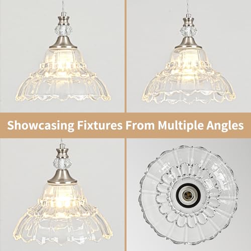 1 Piece Chandelier in Brushed Nickel Finish with Flower (1-Light / Nickel)