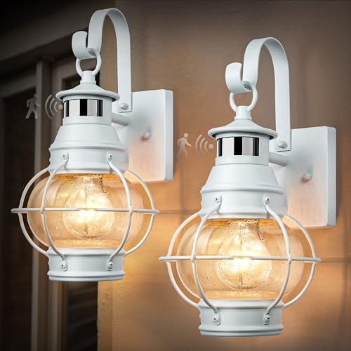 2 Pack White Motion Sensor Outdoor Light (2 Count)