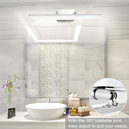 24 inch Modern LED Vanity Lights Adjustable Bathroom Vanity Light Fixtures Chrome Bathroom Light Fixture Over Mirror 5500K