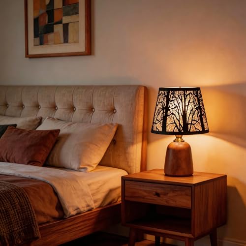 12.4" Rustic Forest Table Lamp