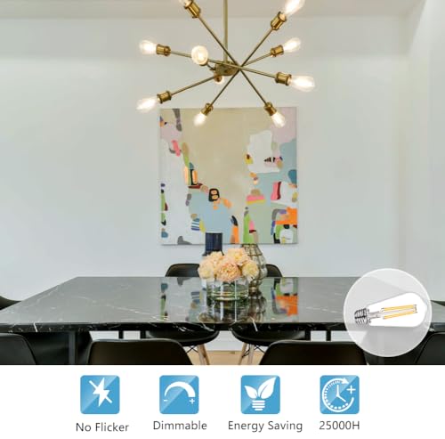 12Pack Dimmable ST58 Vintage LED Edison Bulbs 6W Equivalent 60W (12 Count)