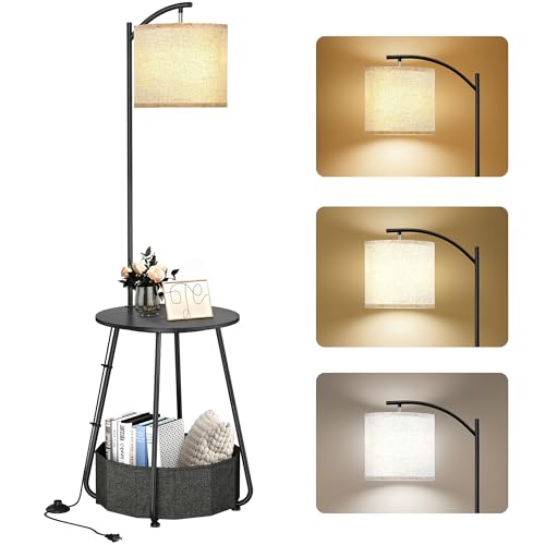 Floor Lamp with Table (Black)