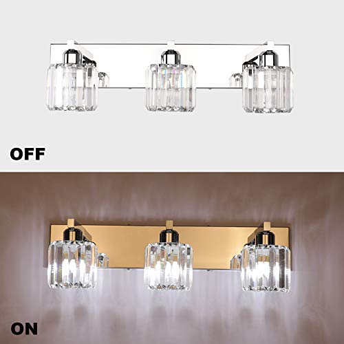 Crystal Vanity Light Fixtures Modern Vanity Light for Bathroom Crystal Bathroom Lighting Fixture Wall Light Over Mirror 3 Lights