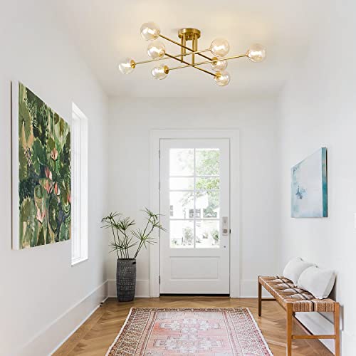 Gold Mid Century Modern Sputnik Flush Mount Ceiling Light 8