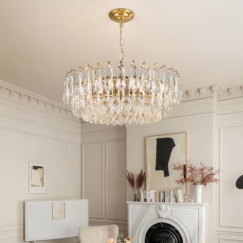 23.6" Modern Crystal Chandelier Gold 3