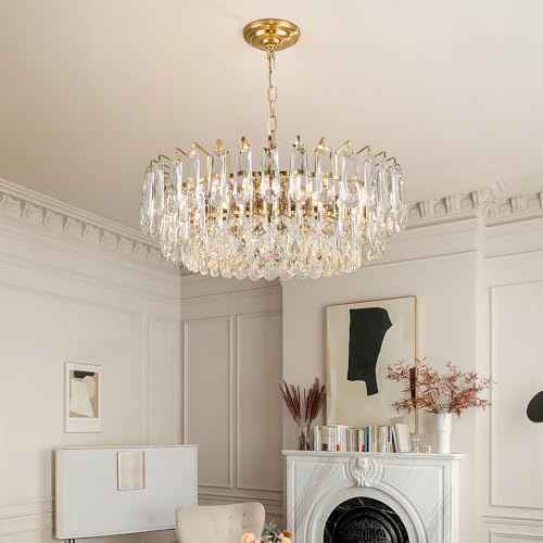 23.6" Modern Crystal Chandelier Gold 3