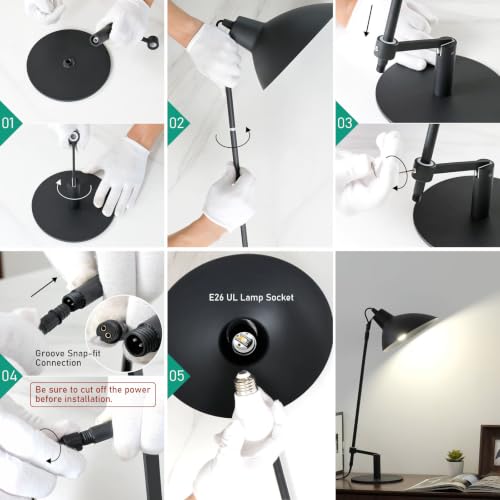 Desk Lamp Modern Industrial 100% Metal Adjustable Table Lamp 24"