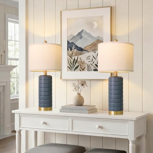 25'' Blue Table Lamps for Bedroom Living Room Set of 2 (2 Count)