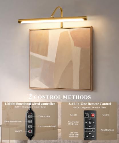 Plug in Picture Light for Wall (Gold / 16 Inch)
