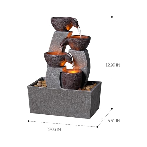 Tabletop Water Fountain with LED Lights