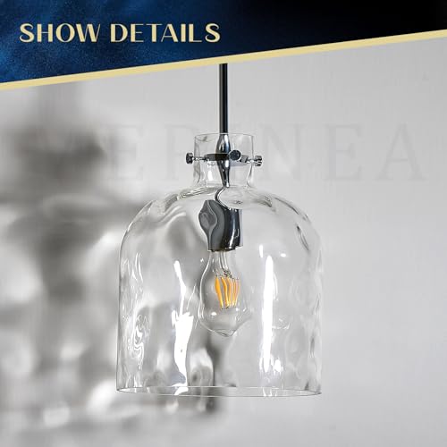 Chrome Hammered Glass Pendant Light