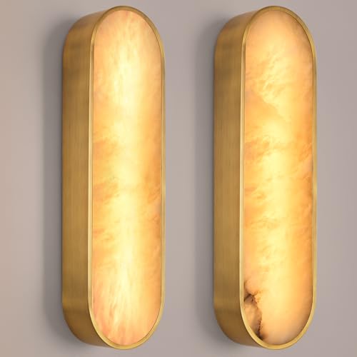 19.2in Alabaster Wall Sconce Set of 2