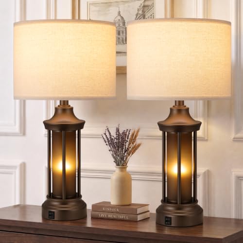 24" Farmhouse Table Lamps for Living Room