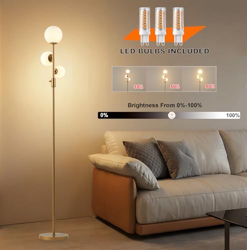 Dimmable 3 Globe Floor Lamp