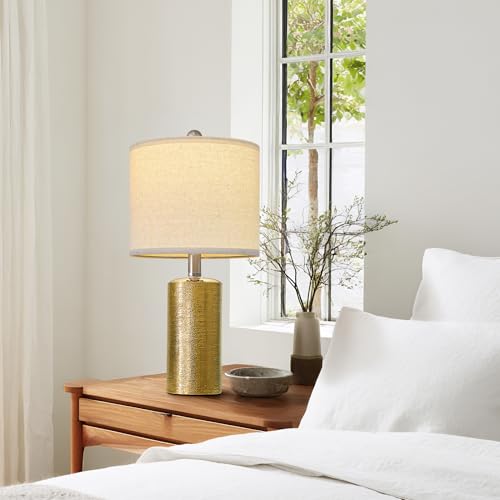Small Table Lamps 20.25" Bedside Lamps Gold Table Lamp for Living Room