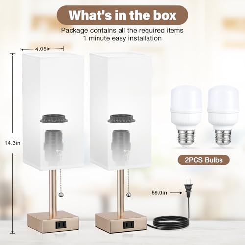 Bedside Lamp for Bedroom Set of 2 (2 Count)