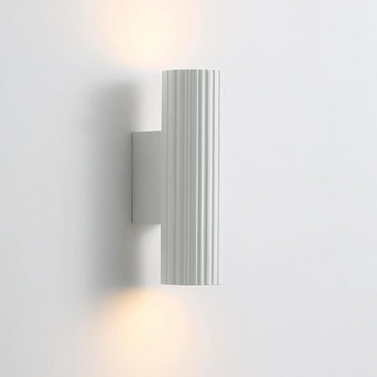 Modern Resin Wall Sconce Wabi Sabi Long Cylinder Wall Lamp Up Down Home Decor Lighting Fixture, Cream/White 3 Color Mode Japanese-style Art Wall Lights For Bedside Hallway (Included Bulb), GU1