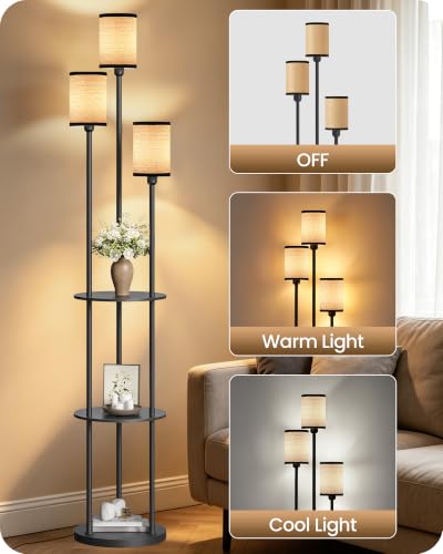 Floor Lamp with Shelves