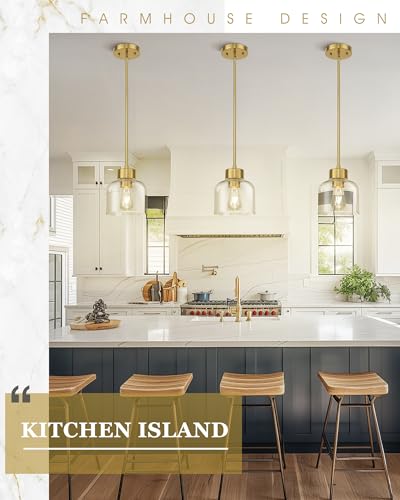 7" Brushed Gold Pendant Lights Kitchen Island
